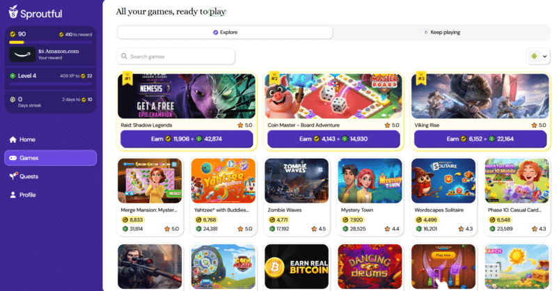 Sproutful games
