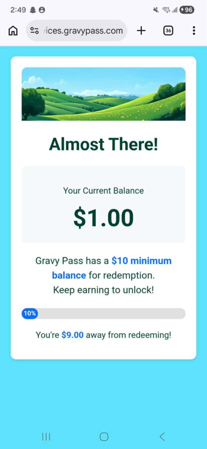 Gravy Pass cash out